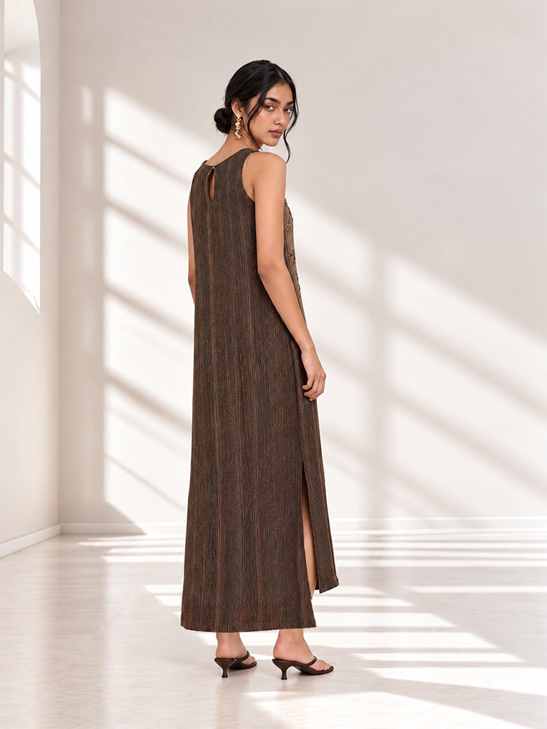 Botanical Straight Dress - Dark Brown