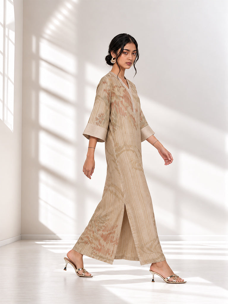 Printed Kaftan - Beige