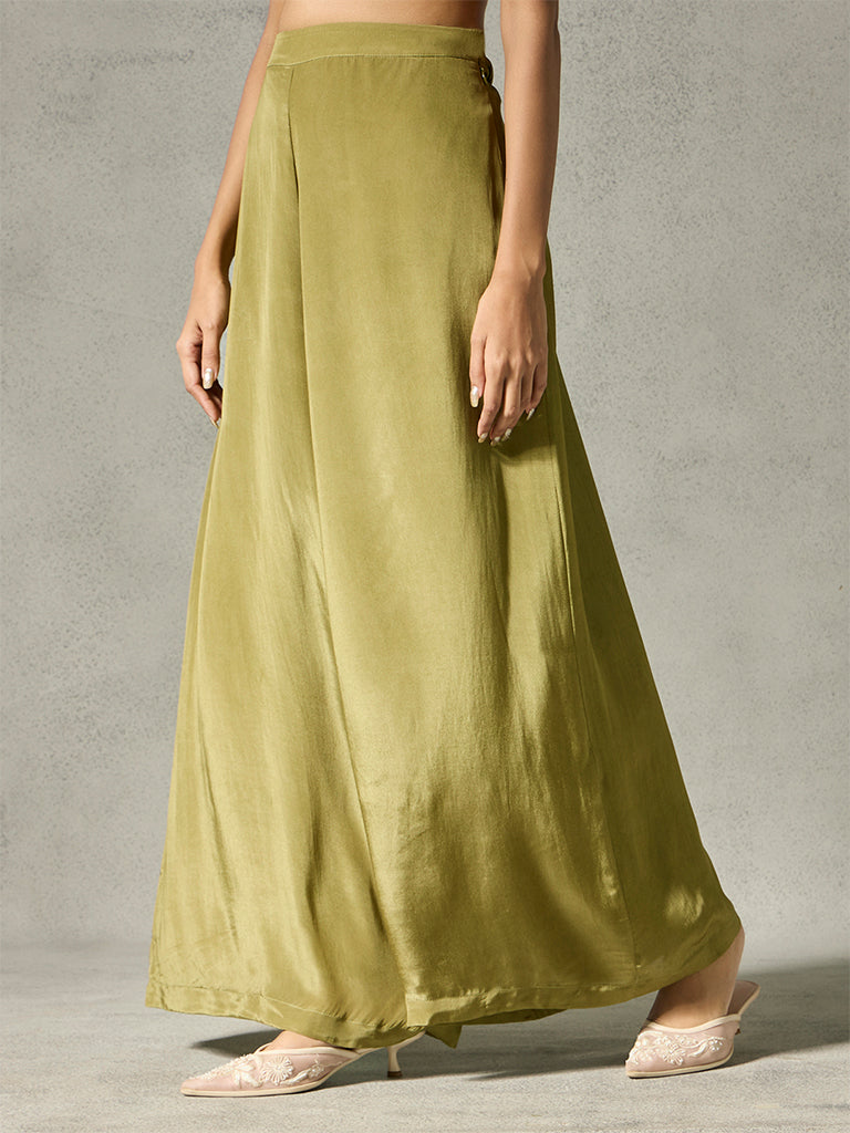 Flared Palazzos - Olive