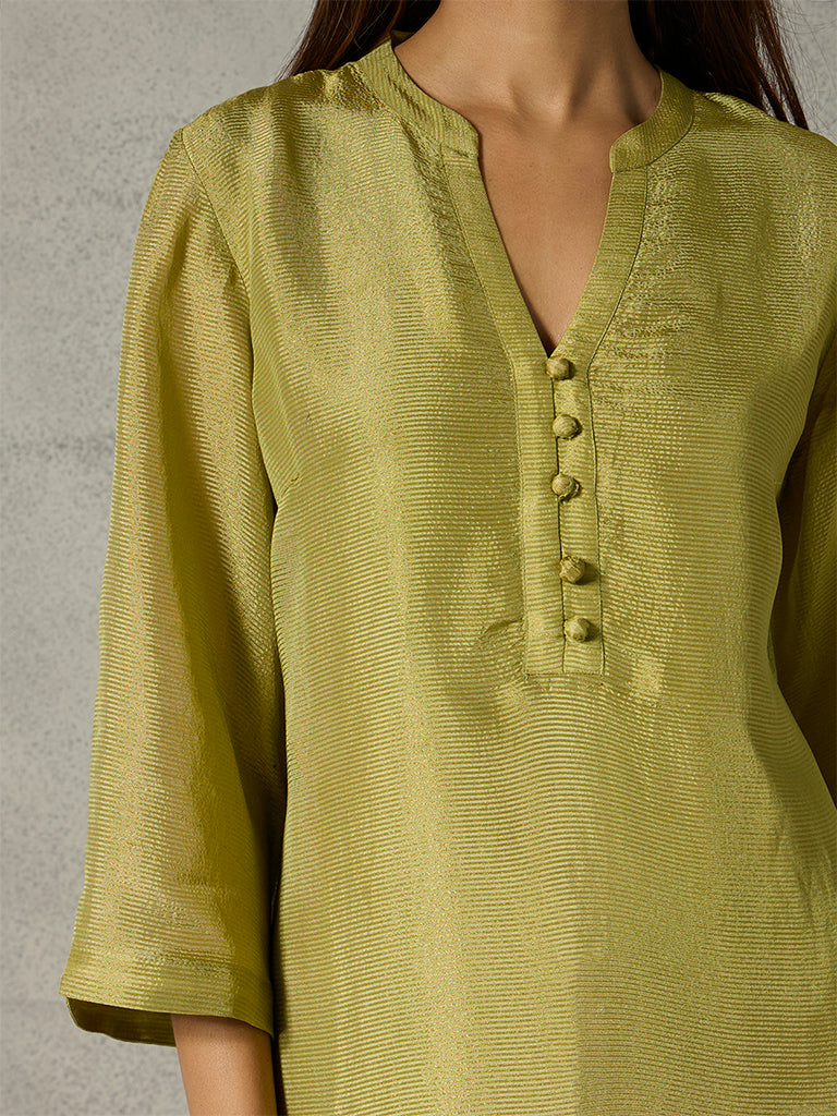 Shimmer Kurta - Olive