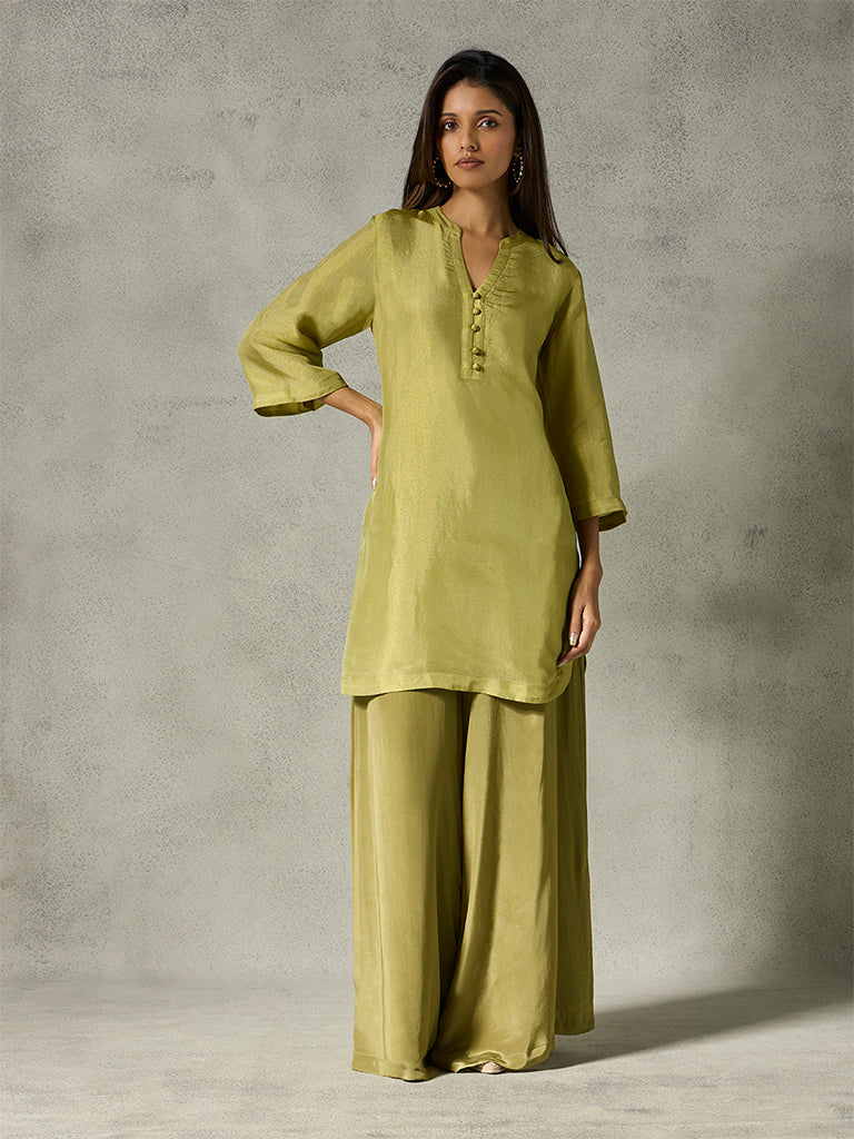 Shimmer Kurta - Olive