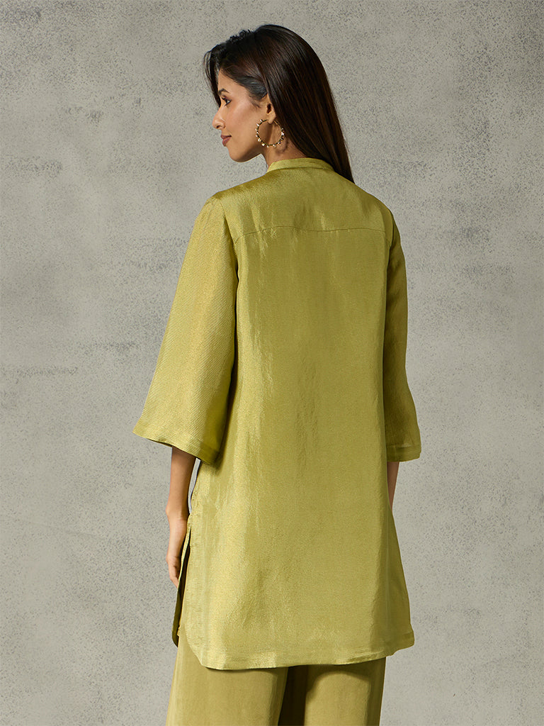 Shimmer Kurta - Olive