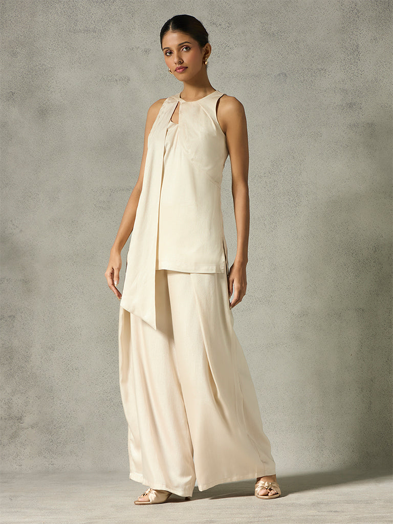 Draped Co-ord Set - Ivory