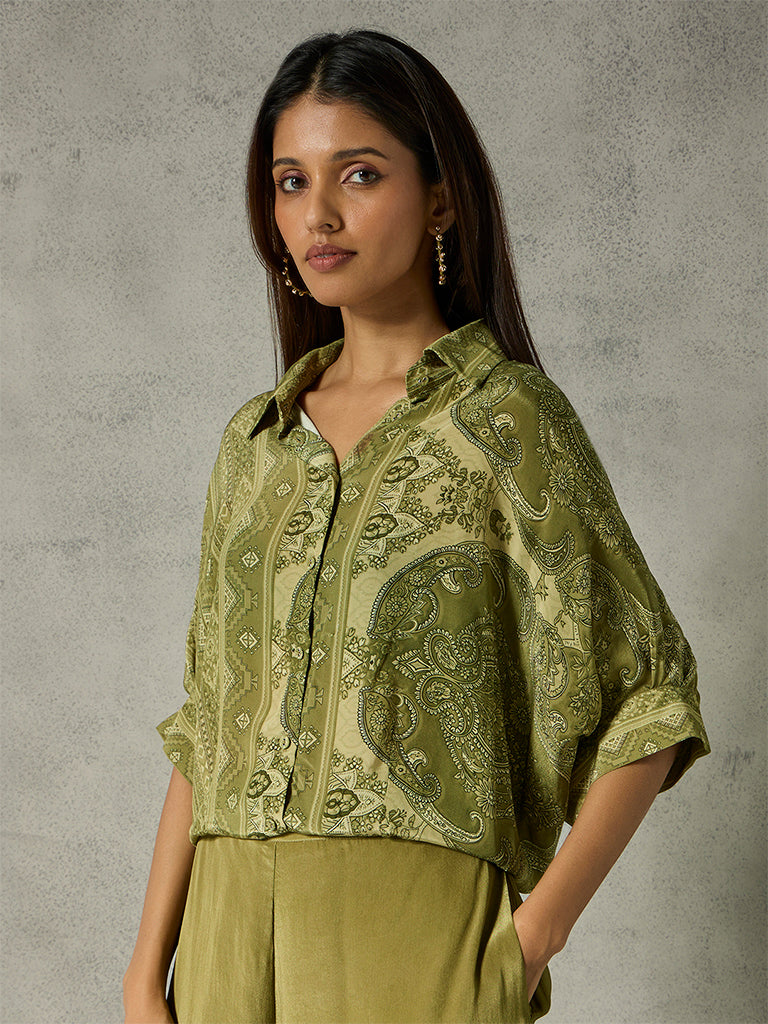 Paisley Printed Shirt - Green