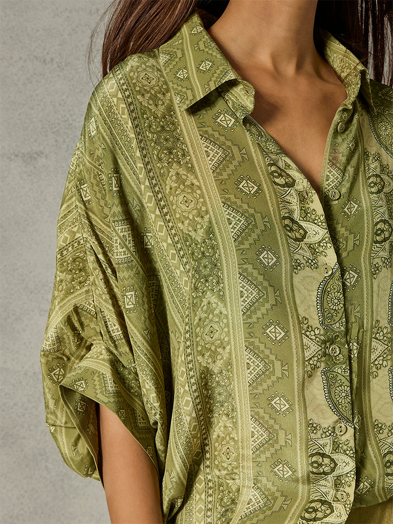 Paisley Printed Shirt - Green