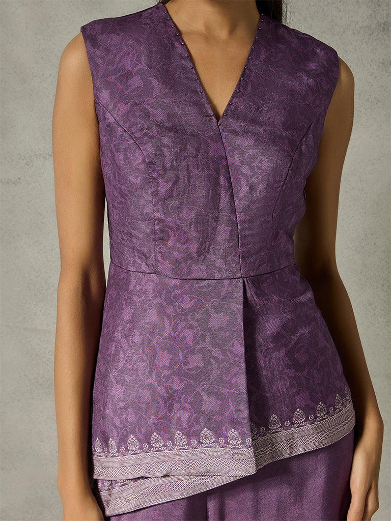 Printed Asymmetric Top - Purple