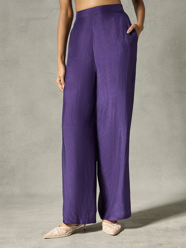 Straight-Leg Pants - Purple