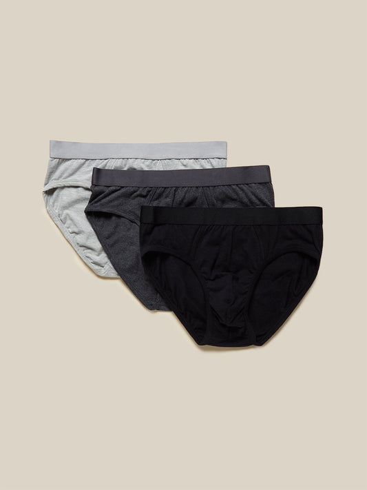 WES Lounge Grey Hydro Cool Briefs - Pack of 3