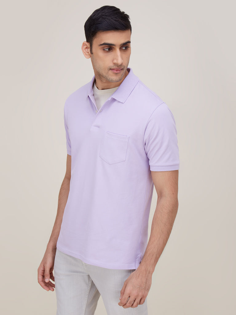 WES Casuals Lilac Relaxed-Fit T-Shirt