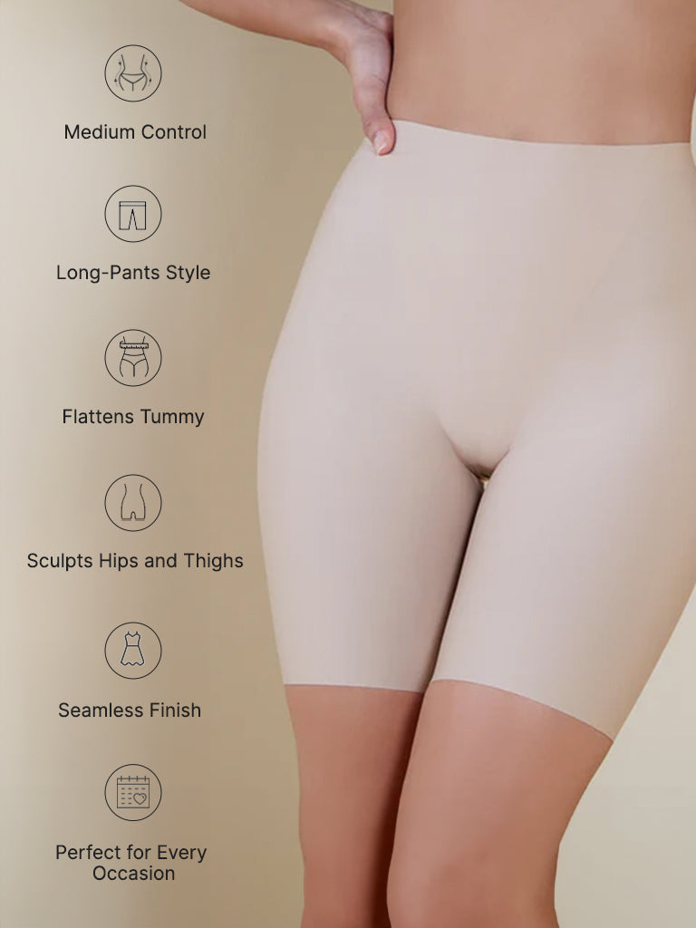 Wunderlove Beige High-Rise Shaping Shorts