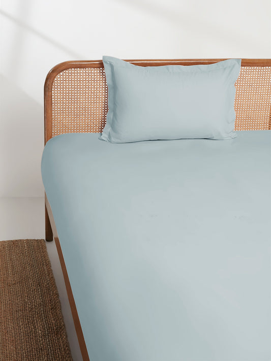 Westside Home Aqua Solid Single Bed Fitted Sheet