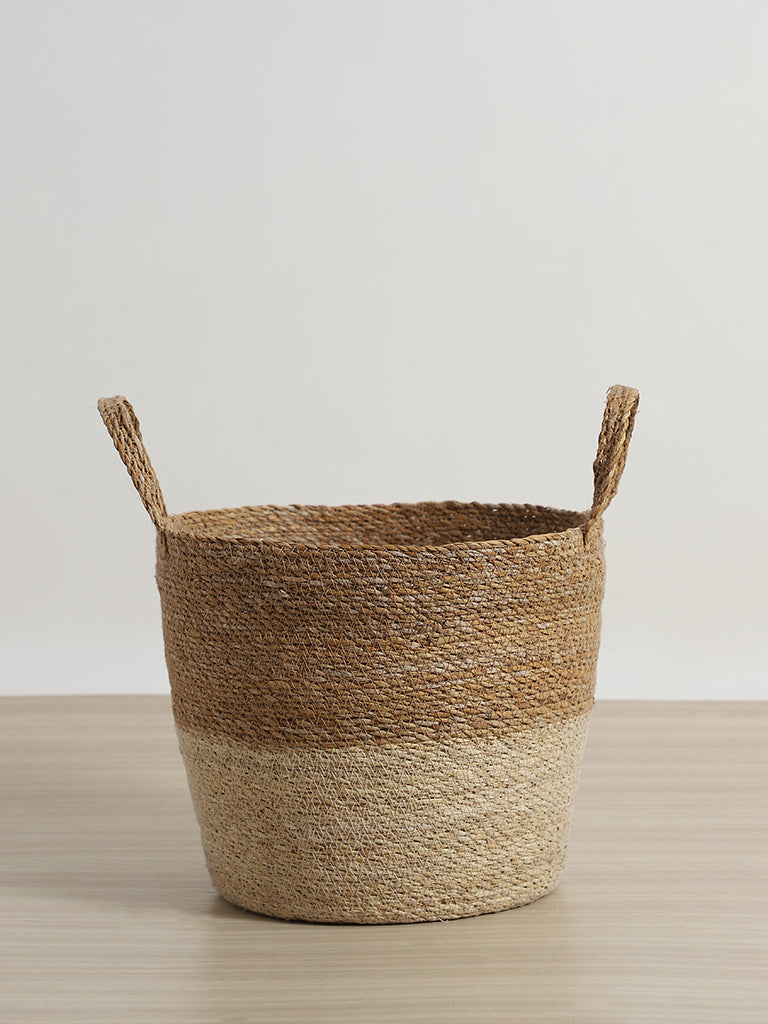 Westside Home Seagrass Natural  Bleached Large Basket