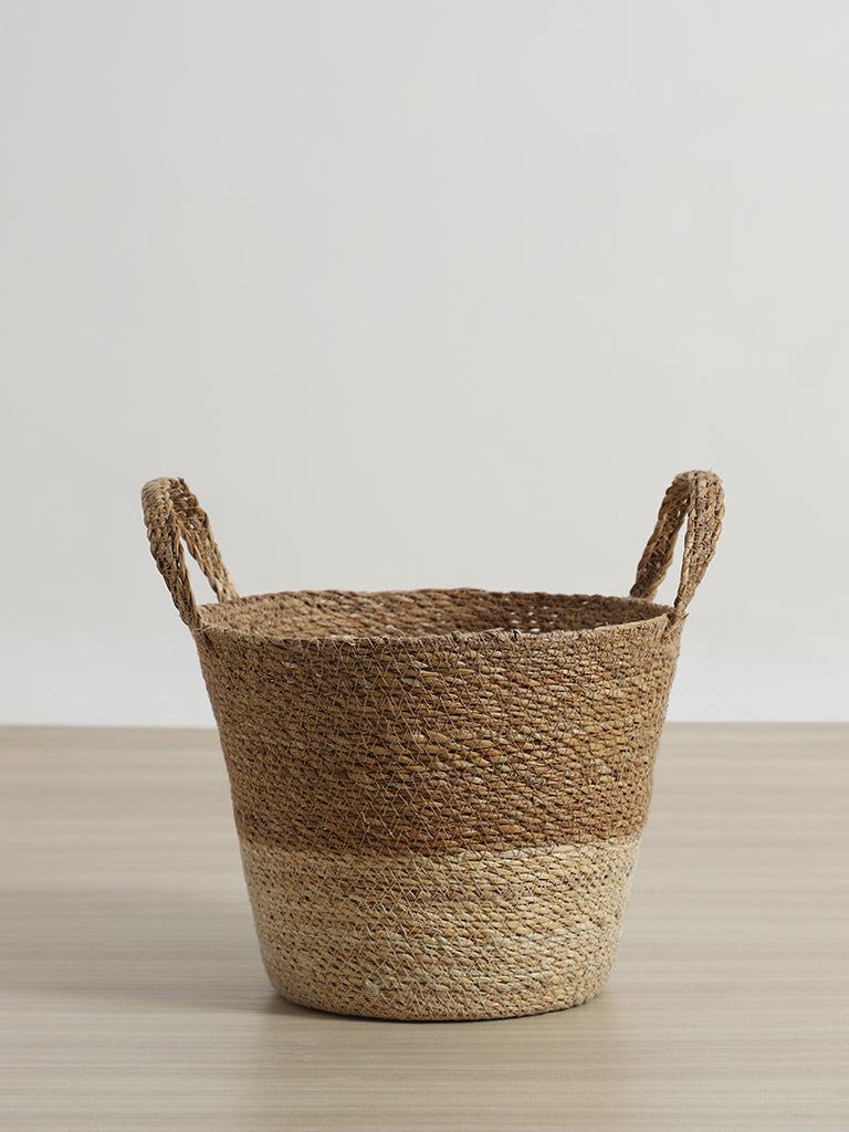 Westside Home Seagrass Natural & Bleached Small  Basket
