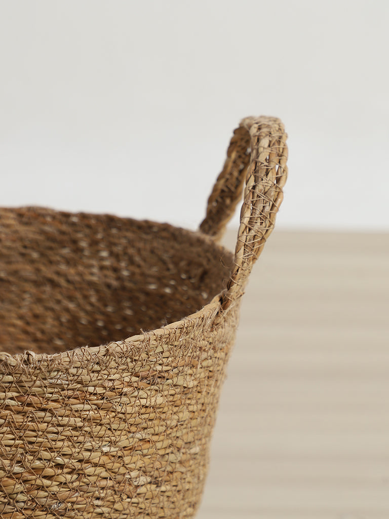 Westside Home Seagrass Natural & Bleached Small  Basket