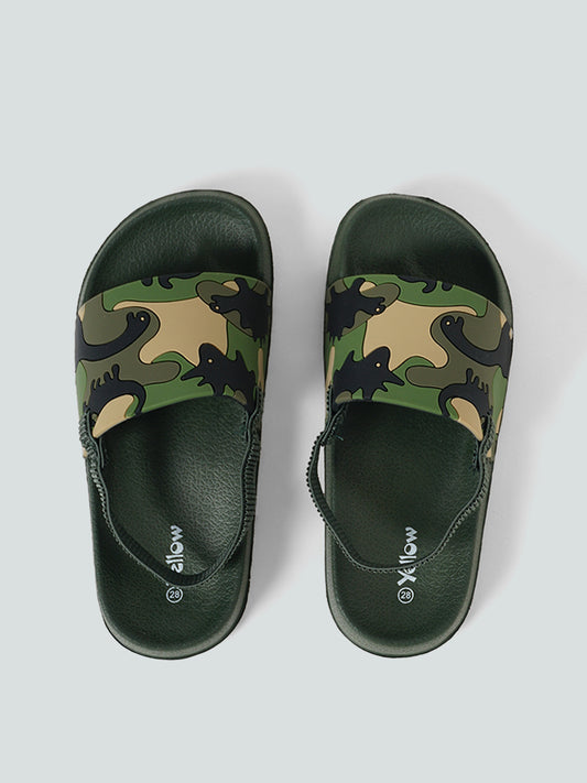 Yellow Green Camouflage Slides