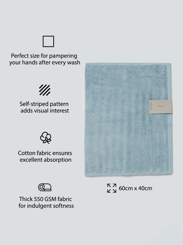 Westside Home Aqua Self-Striped Small 550 GSM Hand Towel