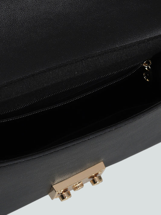 LOV Black Detachable Strap Shoulder Bag