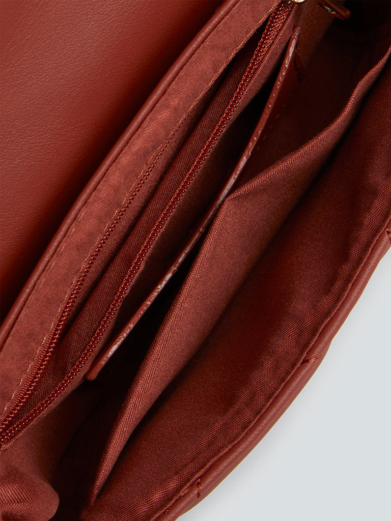 LOV Rust Weave Detail Sling Bag