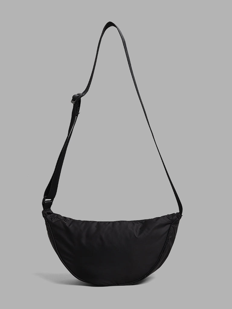 LOV Solid Black Dumpling Cross Body Bag