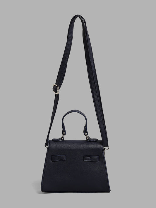 LOV Solid Navy Blue Small Hand Bag
