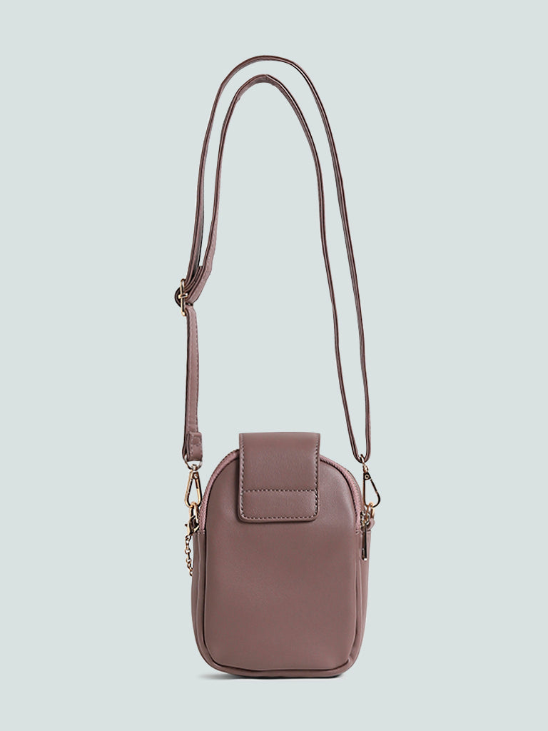 Nuon Solid Dark Taupe Small Shoulder Bag