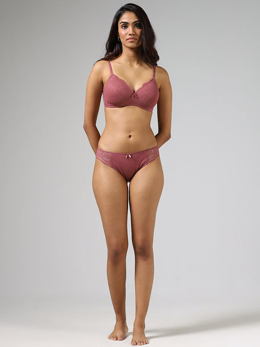 Wunderlove Mauve Lace Padded Bra