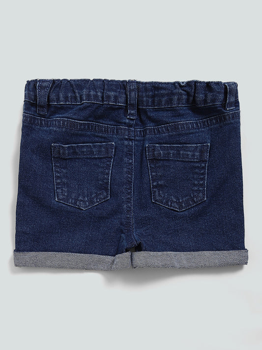 HOP Baby Blue Tractor Printed Shorts