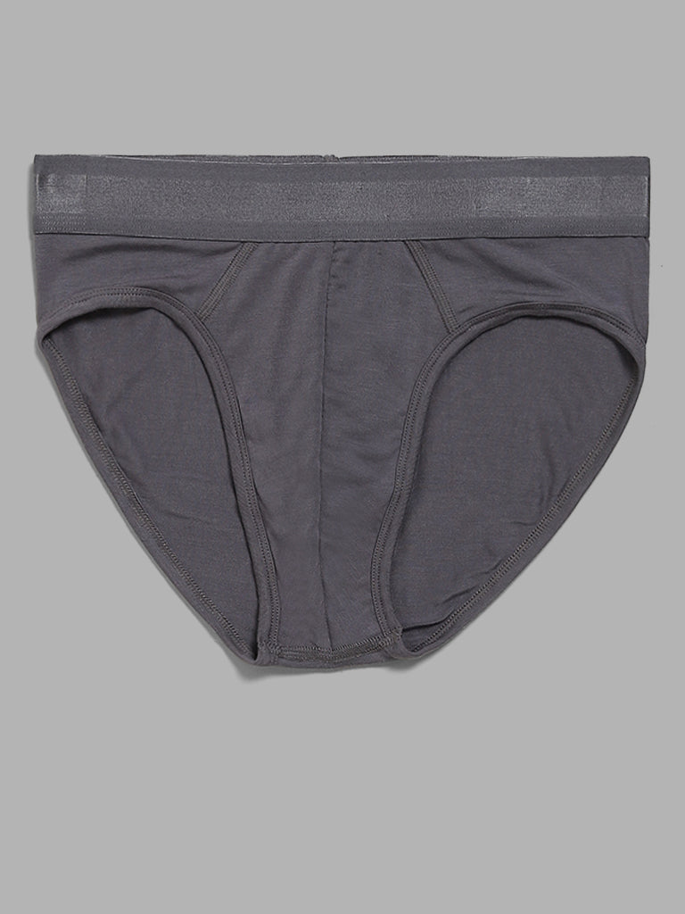 WES Lounge Grey & Green Briefs - Pack of 2