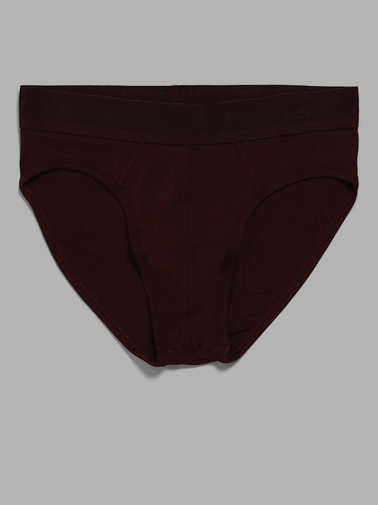 WES Lounge Navy & Maroon Briefs - Pack of 2