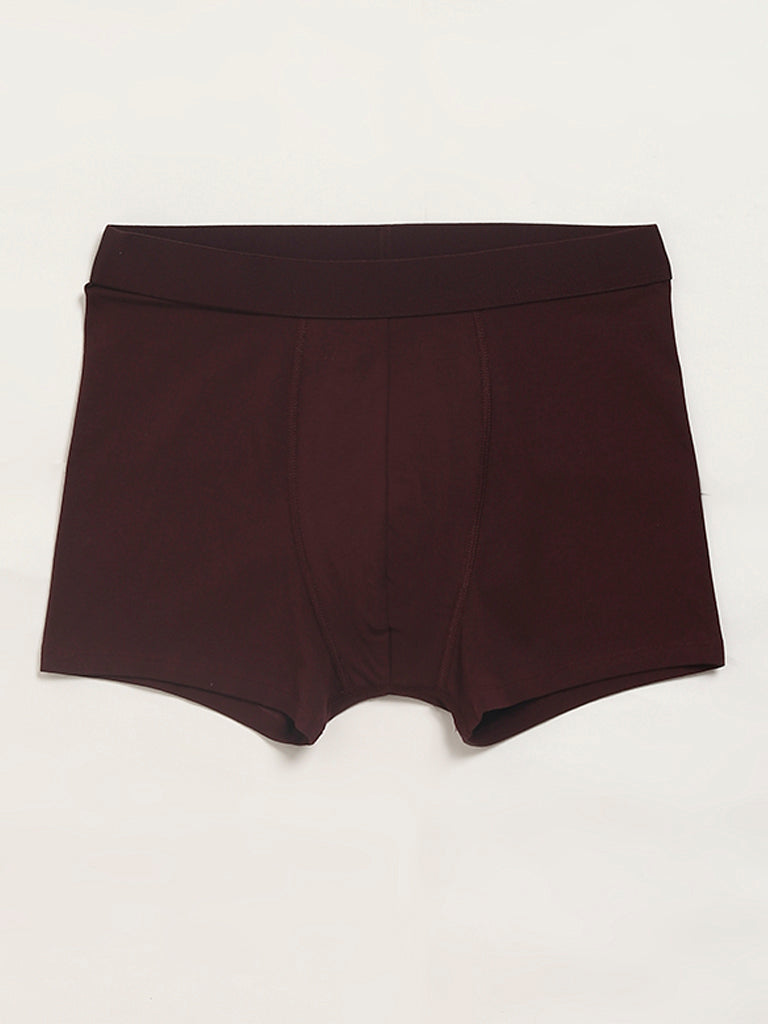 WES Lounge Wine Cotton Trunks - Pack of 2