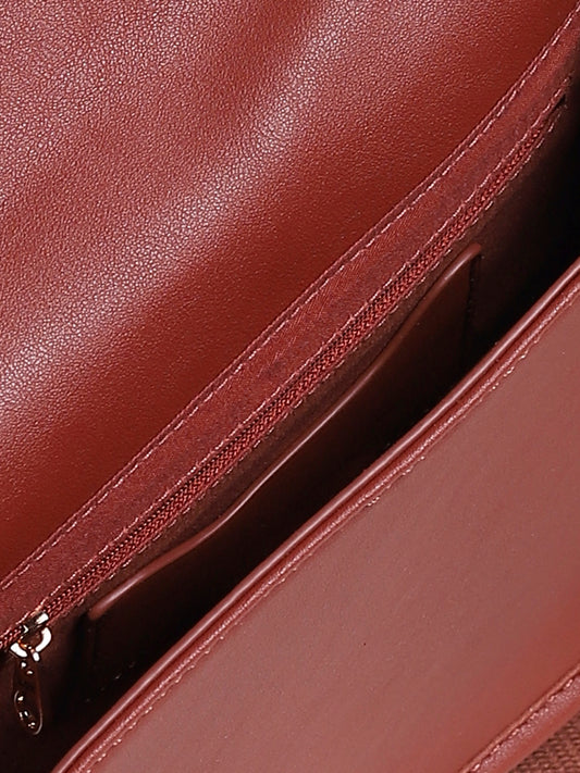LOV Solid Rust-Colored Saddle Bag