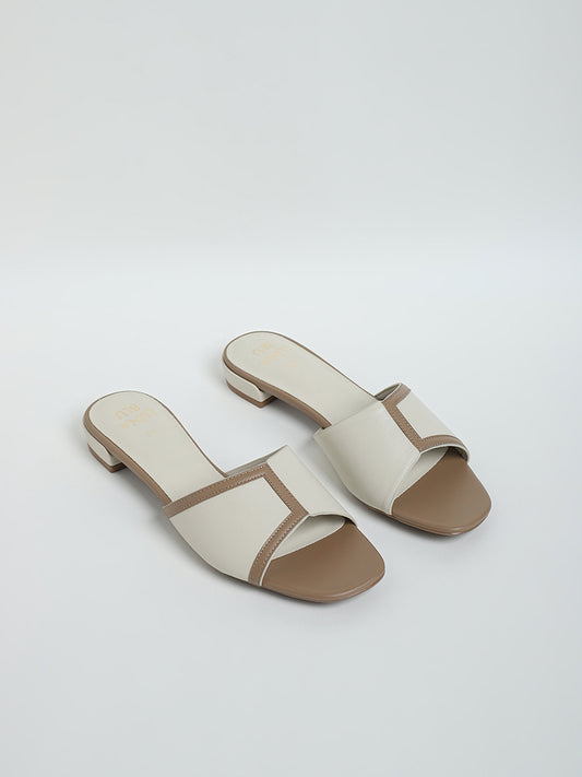 LUNA BLU Ivory Mules Sandals