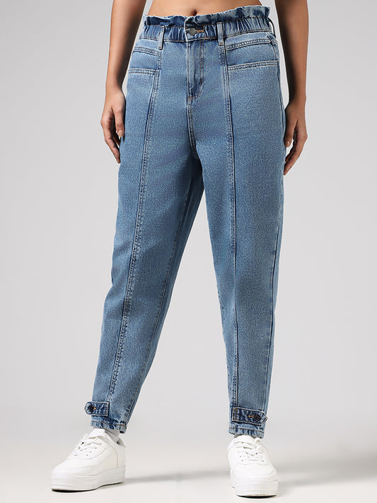 Nuon Blue Paperbag Waist Jeans