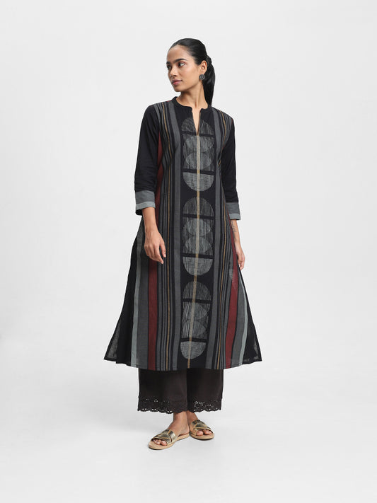 Utsa Printed Black Kurta