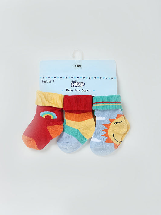 Y&F Kids Blue Socks - Set of 3