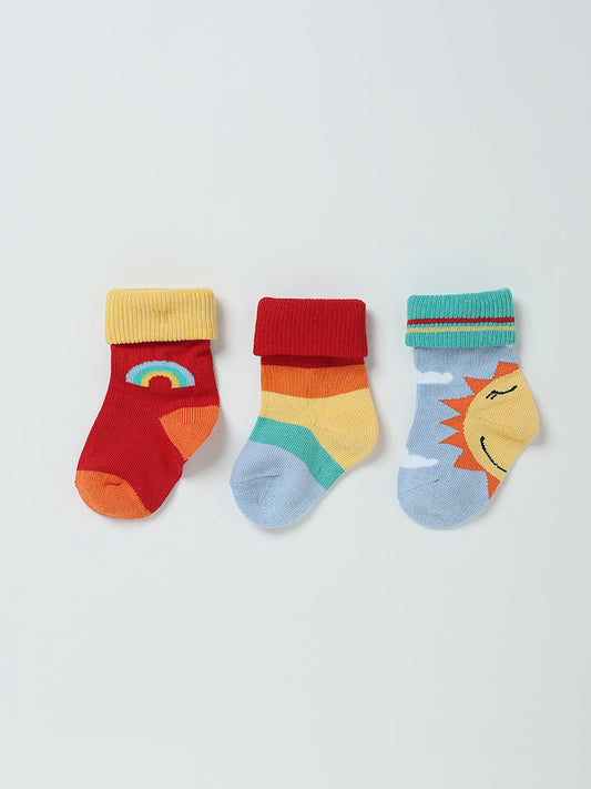Y&F Kids Blue Socks - Set of 3