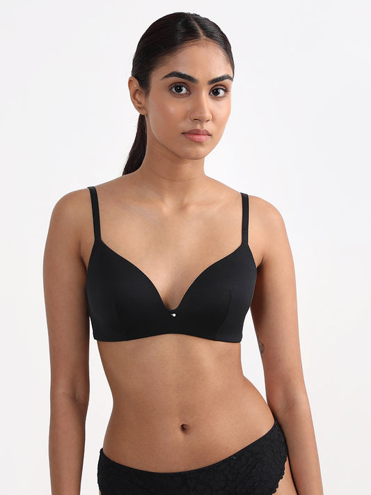 Wunderlove Black Solid Bra
