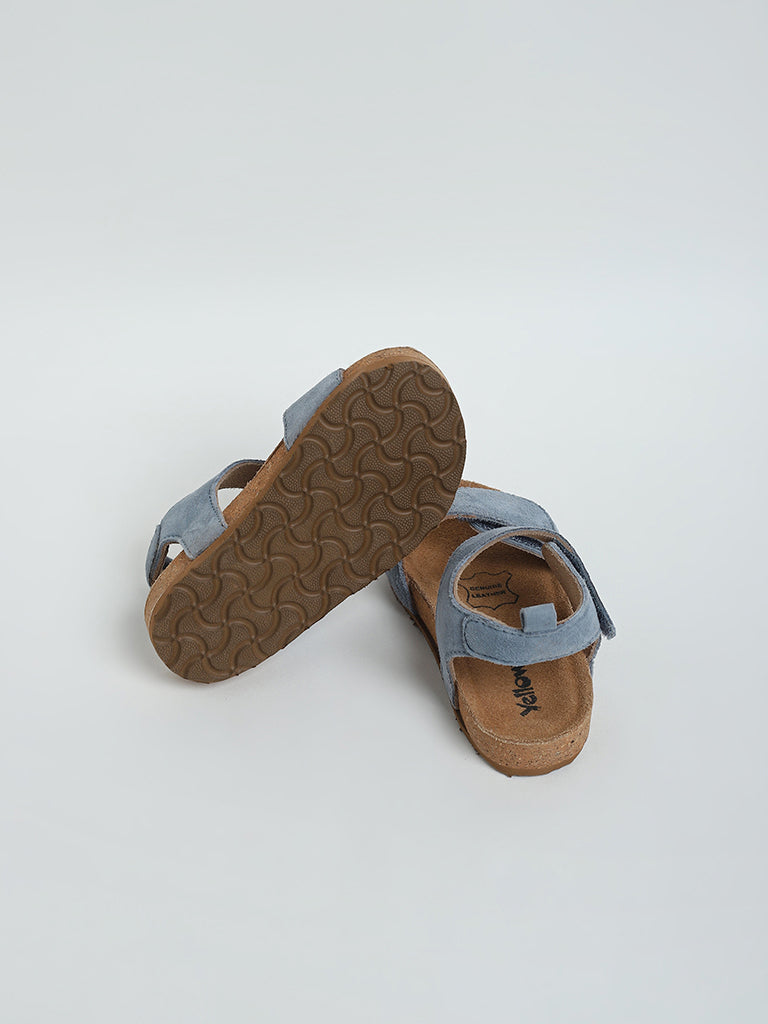 Yellow Kids  Navy Suede Leather Sandals