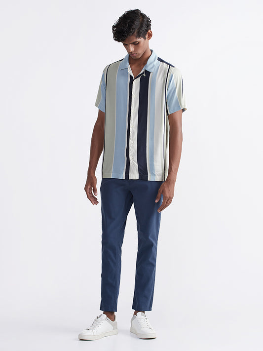 Nuon Plain Dark Blue Rocker Fit Chinos