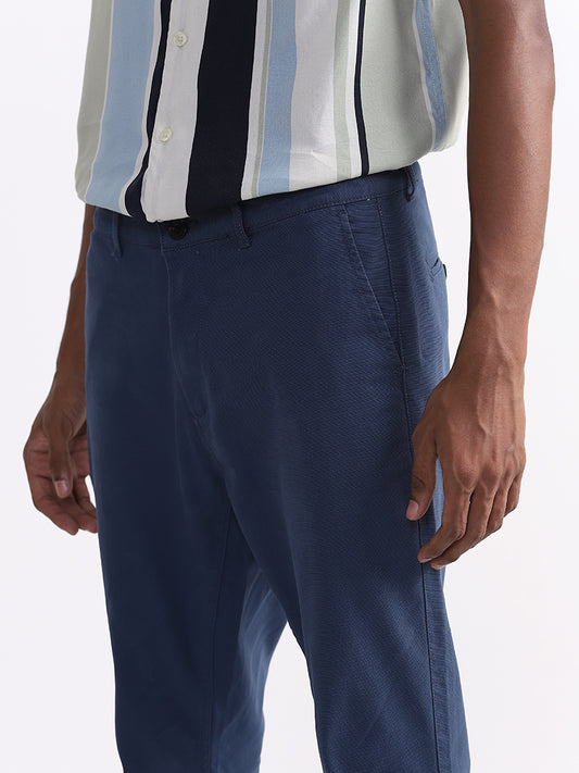 Nuon Plain Dark Blue Rocker Fit Chinos