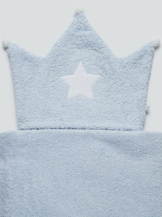 HOP Baby Blue Star Design Towel With Hood
