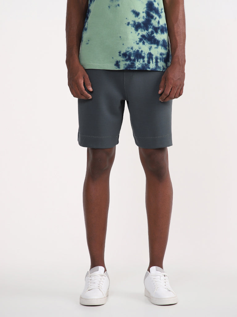 Studiofit Solid Teal Relaxed Fit Shorts