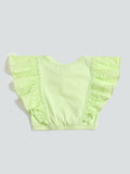 HOP Kids Embroidered Green Blouse