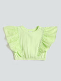 HOP Kids Embroidered Green Blouse