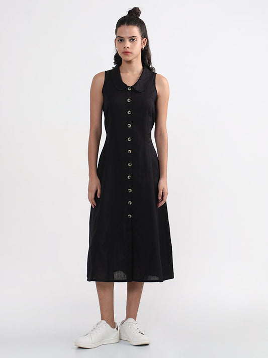 Bombay Paisley Solid Black Dress