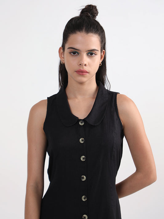 Bombay Paisley Solid Black Dress