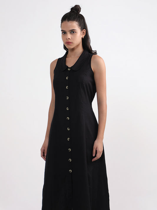 Bombay Paisley Solid Black Dress