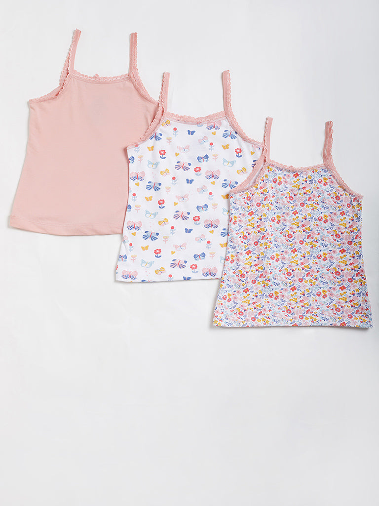 HOP Kids Printed Multi-Colored Camisole - Pack of 3