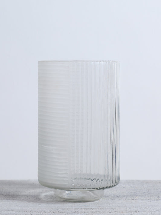 Westside Home Clear Glass Frosted Candle Stand - Large