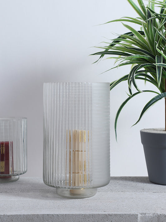 Westside Home Clear Glass Frosted Candle Stand - Large